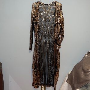 Gold and black sequin cardigan